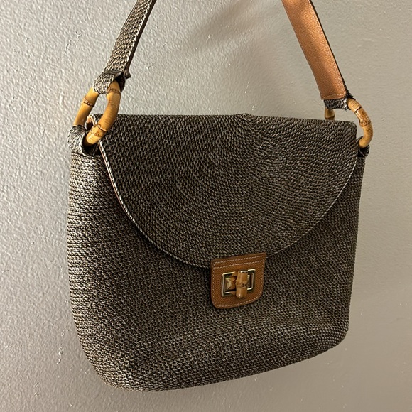 Eric Javits Shoulder Bag with Bamboo Details - Picture 2 of 6
